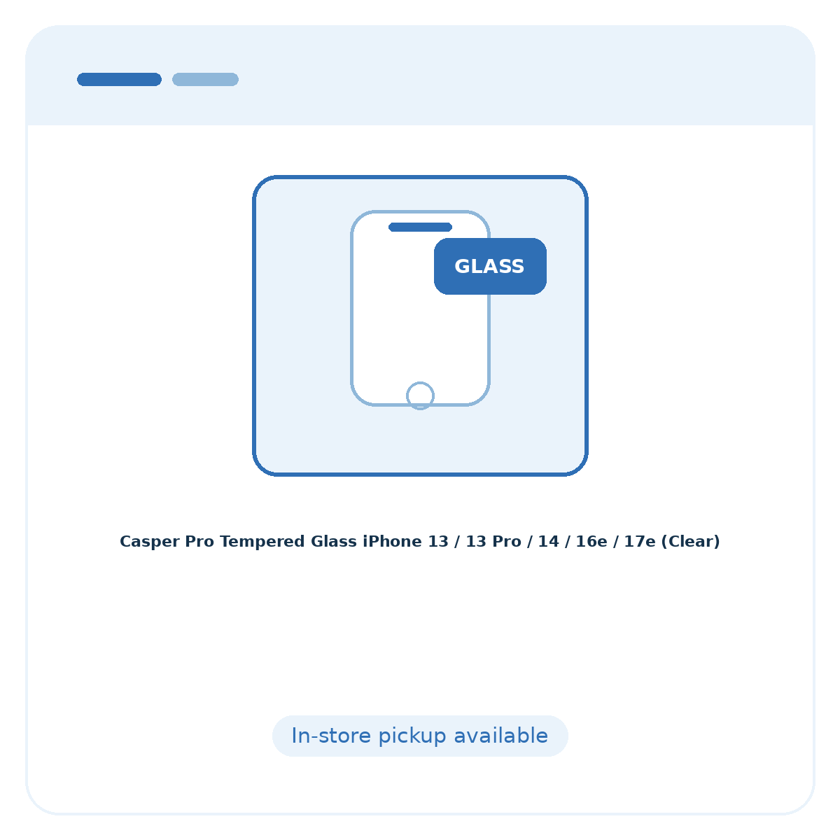 Casper Pro Tempered Glass iPhone 13 / 13 Pro / 14 / 16e / 17e (Clear) - placeholder