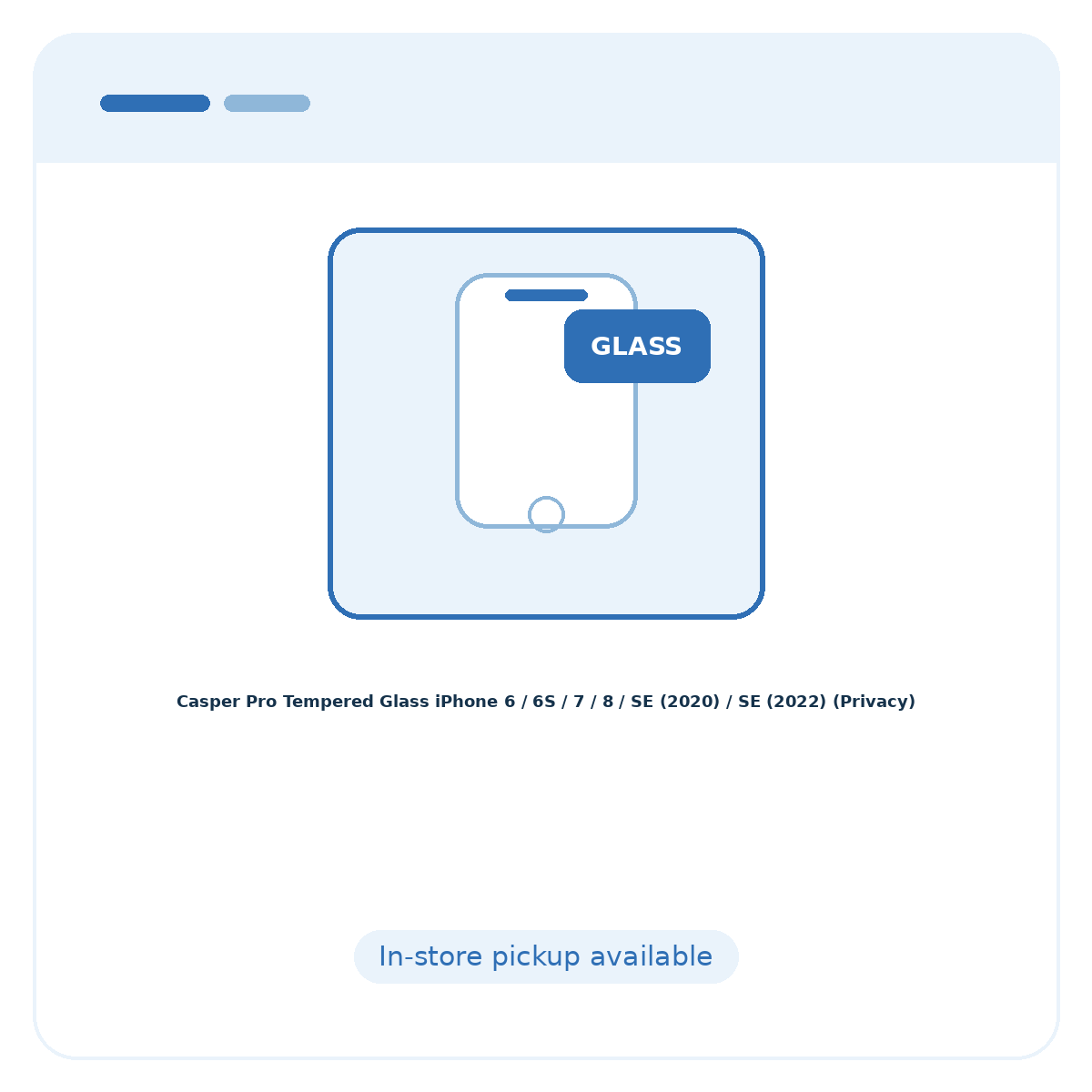 Casper Pro Tempered Glass iPhone 6 / 6S / 7 / 8 / SE (2020) / SE (2022) (Privacy) - placeholder