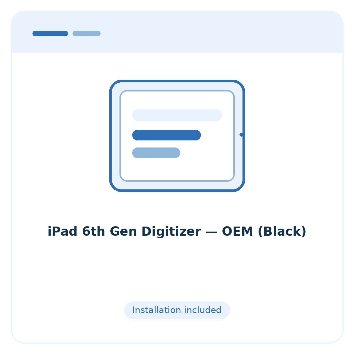 iPad 6th Gen Digitizer — OEM (Black) - placeholder